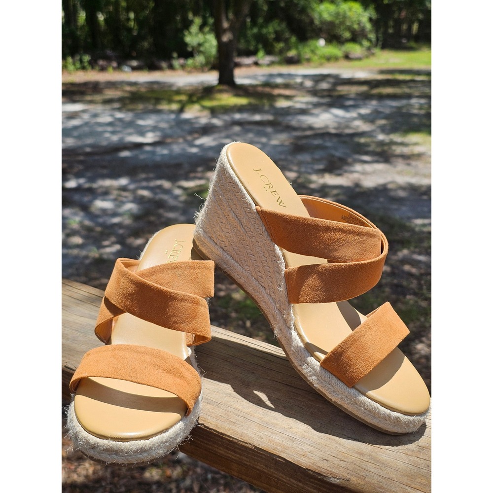 J.Crew Womens Espadrille Wedge Sandals Crisscross BQ431 Size 9